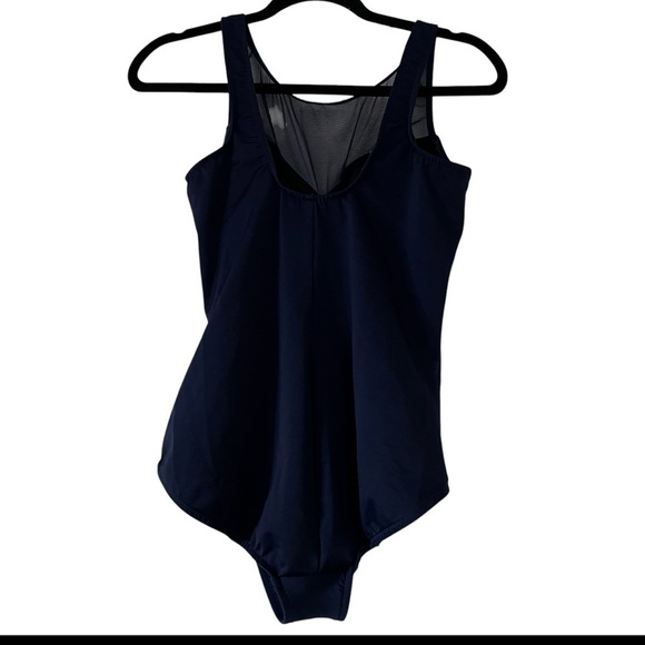Miraclesuit Ruched One Piece in Navy With Sheer Detail size 16W - Picture 2 of 12